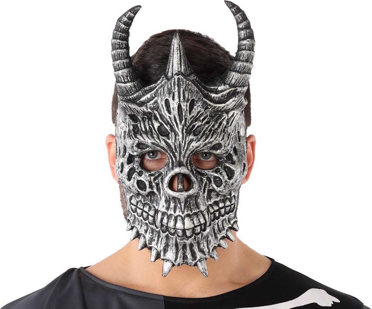 ATOSA - Grijs draken masker voor volwassenen - Maskers > Half maskers